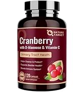 NATURE TARGET Cranberry Pills with D-Mannose for Women - Super Strength 80:1 Extract - Cranberry ...