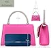 Venoline Sparkling Evening Clutch Purse for Women,Rhinestone Bow Top Handle Party Handbag,Wedding Prom Formal bag Satin-Hot Pink