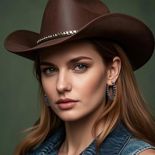 Navajo Pearls Dangle Chunky Hoop Earrings for Women Hypoallergenic Silver Vintage Western Cowgirl Jewelry3