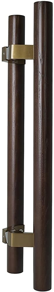 Poignées de porte en noyer noir massif au design moderne pour entrée haut de gamme