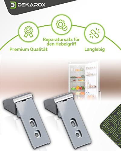 Dekarox Türscharnier Reparatursatz silber für Liebherr 9590178 9590190 für Türgriff Scharnier an Kühlschrank