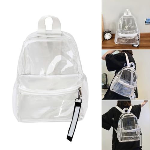 Clear Backpack with Adjustable Straps PVC Jelly See Through Zippered Shoulder Book Bag for Travel Beach and Casual3