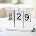 SUPTEC Perpetual Daily Flip Calendar for Desk Reusable Office Desktop Decor Home Accessories Photography Props (White)