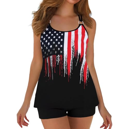 Tankini imprimé floral avec jupe haute pour activités aquatiques