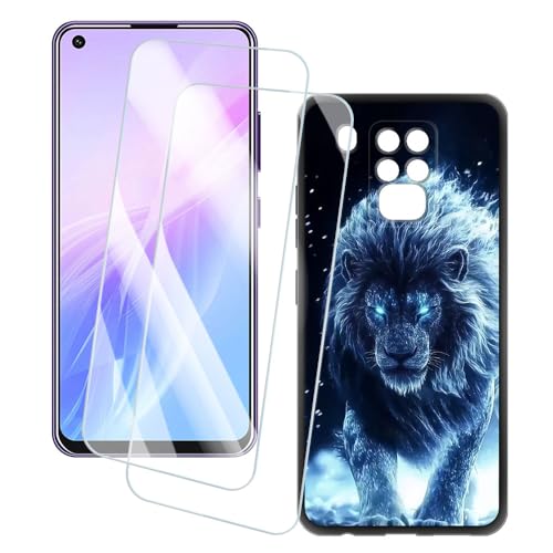 OAGELIM 2�Z�b�g �X�N���[���v���e�N�^�[ + �P�[�X Oukitel C18 Pro (6.55 �C���`) �Ƃ̌݊������� �A�[�e�B�X�e�B�b�N�J�X�^���v�����g�J�o�[�Ƌ����K���X�t�B���� �X�N���b�`�h�~ (���C�I��)
