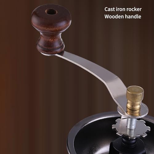 Molinillo de café manual de madera de acero inoxidable regulable tradicional 6