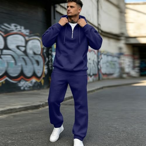 Elneeya Mens Sweatsuit 2 Piece Set Oversized Ligh Gym Jogging Sets - image 6
