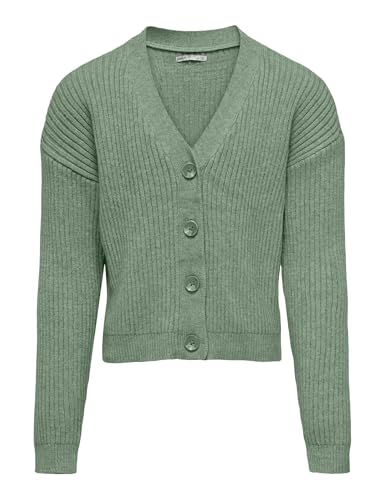 Kids ONLY Damen Kogmandy Ls Short Boxy Cardigan KNT, Hedge Green, 146-152 EU