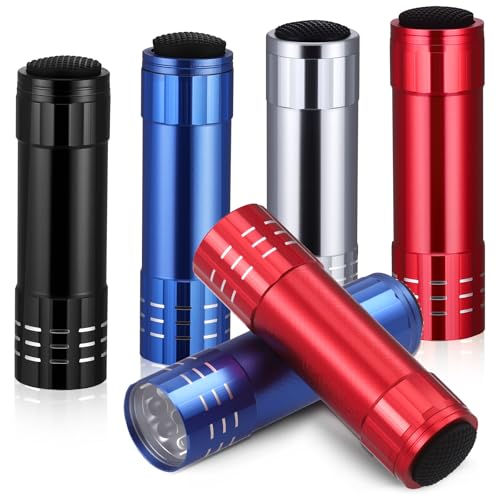 Kssvzz 6 Pack Small Torch, Mini Torches Led Super Bright with 9 LEDs, Multicolor Kids Torch with Lanyard, Aluminum Pocket Torch for Adult Camping Hiking Outdoor Gifts