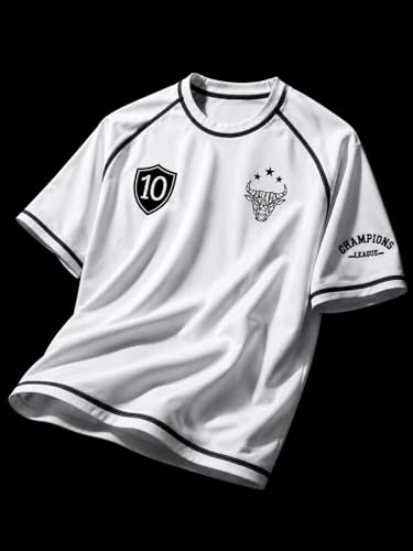 Image of Boys Football Players Jersey T-Shirt | Looper Polyester Sports Wear | Half Sleeve Round Neck Casual for Men