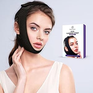 Face Slimming Strap Reusable Double Chin Reducer Adjustable Antiaging Face Lift Extra Grip Anti-wrinkle Face Slimmer V Line Face Lifting Mask Chin Strap – Black