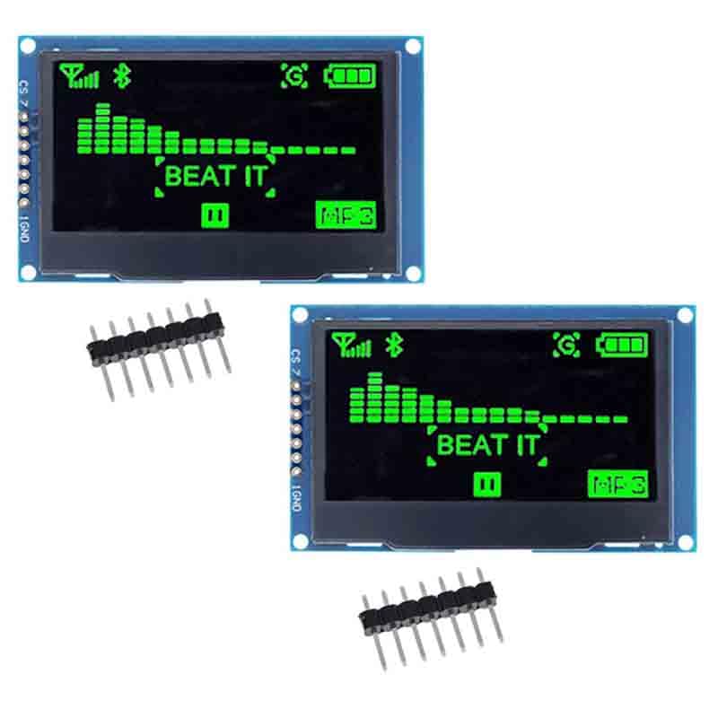 2PCS 2.42 Inch OLED Display Module SPI Serial Port 12864 Pixels LCD Screen Display (Blue)