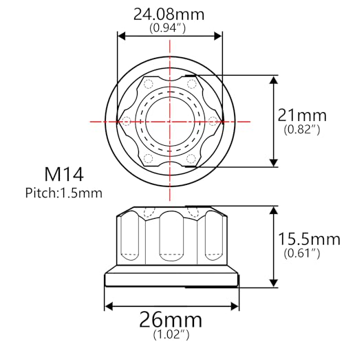 Image of Titanium M6 M8 M10 M12 M14 M16 Flange Bolt Nut Bicycle Motorcycle Rear Axle Car Modification Accessories Pack of 6 (M14 Pitch 1.5mm, Iridescent Blue)