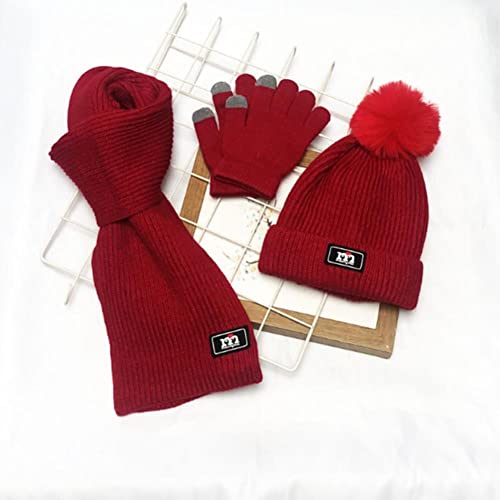 Gorro invierno niños niñas sombrero de punto bufanda guantes accesorios cálidos 3-8 años