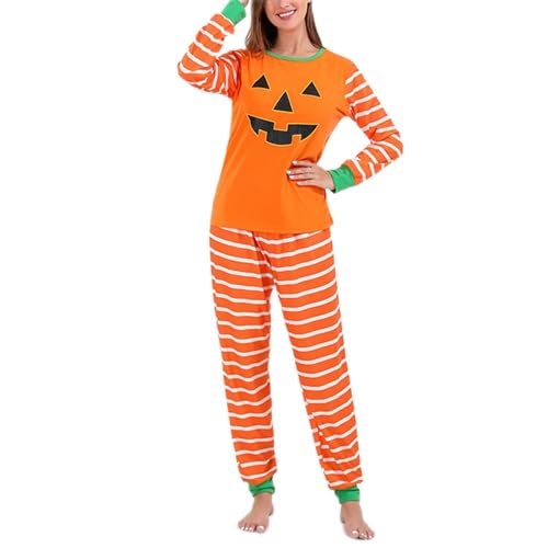 Pijama familiar de Halloween en combinación de colores talla mujer XXL cómodo de poliéster