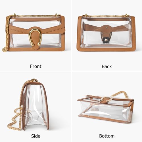 Image of Joryin Women's Stadium Approved Crossbody Bag for Women, Small Clear Bag Shoudler Purse with Chain Strap