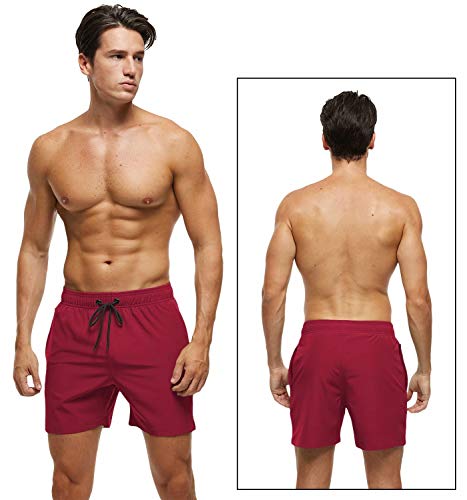 Image of Tyhengta Men's Swim Trunks Quick Dry Beach Shorts with Zipper Pockets and Mesh Lining