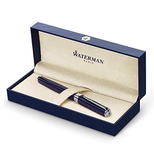 Waterman Exception pióro wieczne (model "Slim") | niebieskie ze srebrnym klipsem | pióro wieczne z delikatną stalówką i niebieskim tuszem | pudełko prezentowe