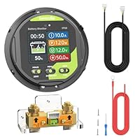 SENTORISE 0-500A Batteriemonitor mit Shunt, 8-120V, IP68 LCD wasserdicht, Summeralarm für RV, Solar, Marine, Offgrid. Anzeige Kap.%, Zeit, Leistung, Spannung