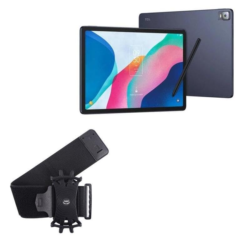 BoxWave Holster Compatible with TCL NxtPaper 12 Pro - ActiveStretch Sport Armband, Adjustable Armband for Workout and Running - Jet Black