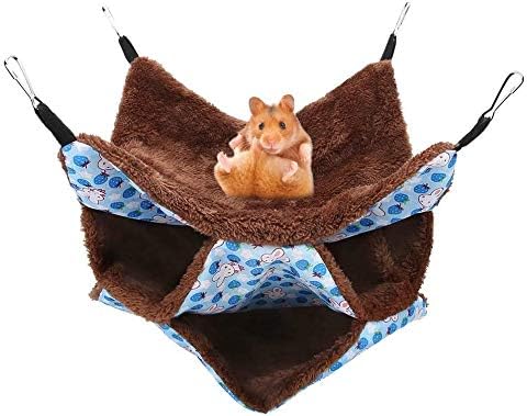 YOUTHINK Ferret Hammock, Three Layer Pet Small Animal Hanging Bed Cage Hammock Toy Fit for Rat Parrot Mice Cavy Guinea-Pig Gerbil…