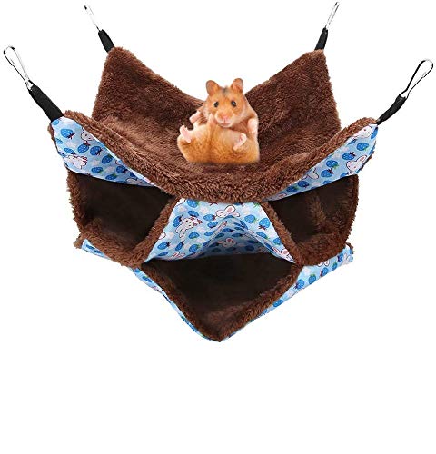 Youthink Ferret Hammock, Three Layer Pet Small Animal Hanging Bed Cage Hammock Toy Fit For Rat Parrot Mice Cavy Guinea-Pig Gerbil Hamster Chincilla Cage Accessories Bunkbed Hammock #TOP29