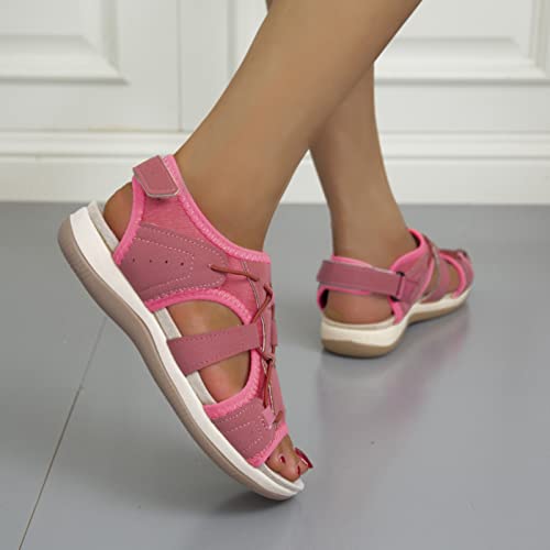 Womens Adjustable Touch Closure Comfort Walking Sandals,Beach Sandals with Arch Support Suitable for Outdoor Travel.4