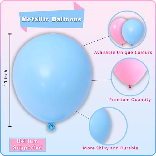 Image of 1iAM Happy Birthday Decoration Items Pack of 118 - Banner, 115pcs Balloons, Glue Dots & Arch | Birthday Decor Items for Girls | Bday Decoration Items for Boys | Party Supplies Combo Package For Decor