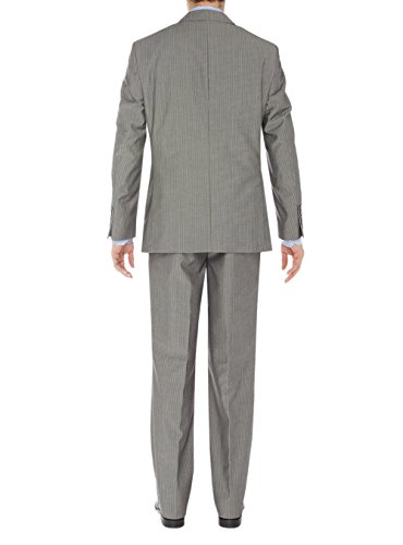 Salvatore Exte Men's Two Button 2 Piece Suit Blazer Jacket Plus Flat Front Pants2