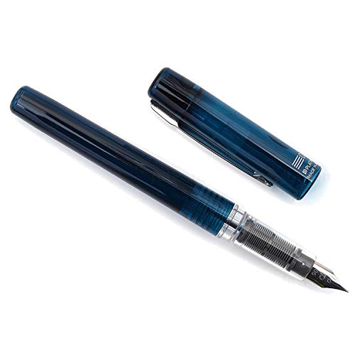 Image of PLATINUM Prefounte Fountain Ink Pen with SS Medium Nib, Translucent Night Sea Blue Barrel, Cap, Blue-Black Ink Cartridge Included, Slip & Seal Cap Design, Ideal for Adults Daily Use Beginners