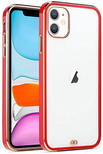 Rejawece Kompatibel mit iPhone 12 Pro Max Hülle, mit Premium Composites, stoßfest, staubdicht, kratzfest, klare Hülle für iPhone 12 Pro Max 6,7 Zoll - 2020 (rot) Cover