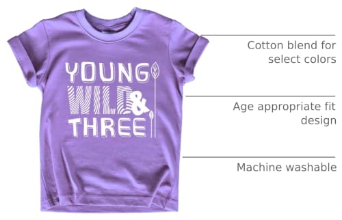 Image of Young Wild and Three Girl 3rd Birthday Outfit Toddler Shirts 3 Year Old Girls Third Party Tshirt