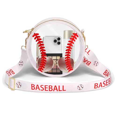 Baseball Purse Clear Bag for Stadium Events Game Day Stadium Approved Clear Crossbody Purse Baseball Mom Essentials Gifts