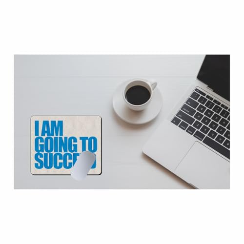 Image of My Print Shop Motivational Quote Printed Mouse Pad for Laptop & Computer | inchI Am Going to Succeed inch Design | 9 x 7.5 Inch | 3mm Thick Non-Slip Rubber Base Mousepad for Office, Study & Gaming