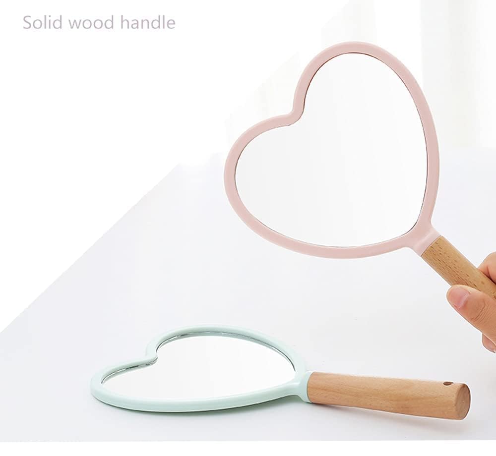 AAQVEX Pink Portable Multipurpose Lightweight Mirror Compact Hand-Fit Size for Daily Use perfact for Makeup, Travel, and Personal Care - (Pack of - 1)(1, Heart) 1