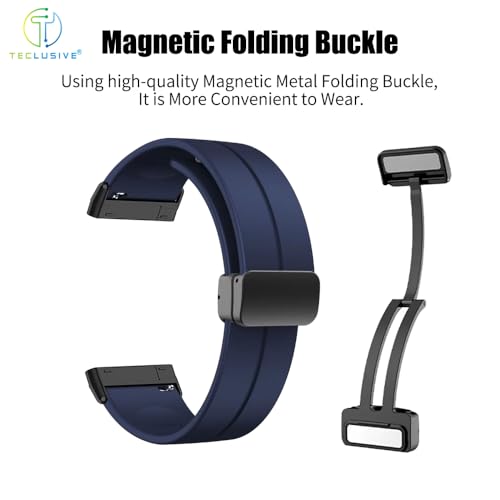 Image of T TECLUSIVE Soft Silicone Strap Band with Magnetic Lock Compatible for Fitbit Versa 4 / Versa 3 / Sense 2 | Adjustable Silicone Rubber Band for Versa 4 3 Sense
