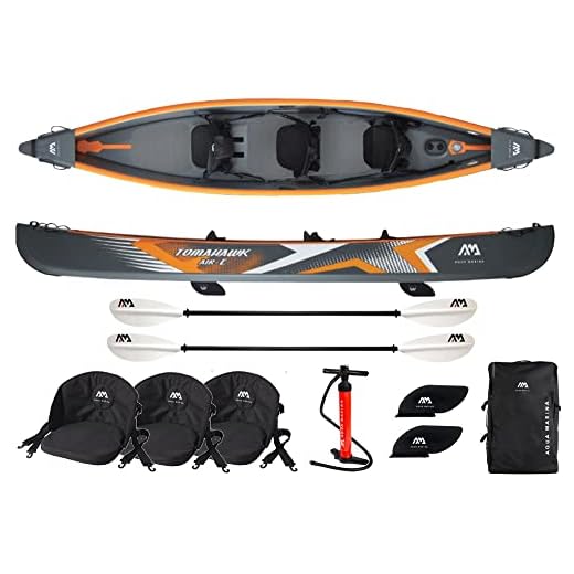 WASSERSPORT EUROPA Aqua Marina AIR-C 479 Inflatable Kajak Aufblasbares Kayak Kanu 3 Personen