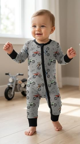 Image of ITSY BITSY BOUTIQUE Viscose Bamboo Baby Pajamas - Boys and Girls Footie Sleeper Convertible 2-Way Zipper Sleeper