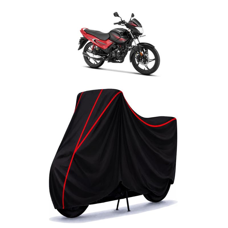 Image of Hero Glamour Drum Water Resistant Bike Cover for All Motorcycles & Rain | Heavy Duty Taffeta Fabric | UV Protection, Dustproof, Scratchproof | All Weather Two Wheeler Body Cover with Elastic Bottom