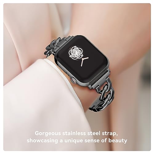 Image of Gold Watch Bands for Women Compatible with Apple Watch Band 38mm 40mm 41mm 42mm 44mm 45mm 46mm 49mm Adjustable Metal Band Cowboy Steel Chain Bracelet for iWatch Series1 /2 /3 /4 /5 /6 /7 /8 /9 /10 /11 /SE