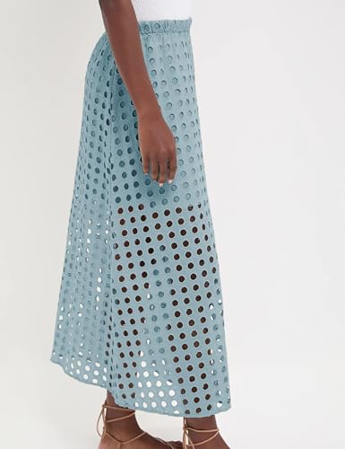 Womens Casual Cotton Long Eyelet Maxi Skirt A Line Hollow Out High Waist Summer Beach Skirt with Mini Underneath3