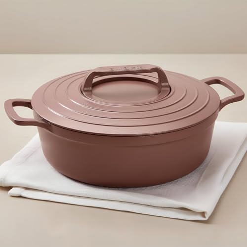 Image of Ember Cookware Pre-Seasoned Cast Iron Casserole 26 cm | Induction Cookware | 10-Year Warranty | Cast Iron Kadhai | Dutch Oven | Biryani Pot Heavy Bottom | PFAS & PFOA Free | Cooking Pot | Terracotta