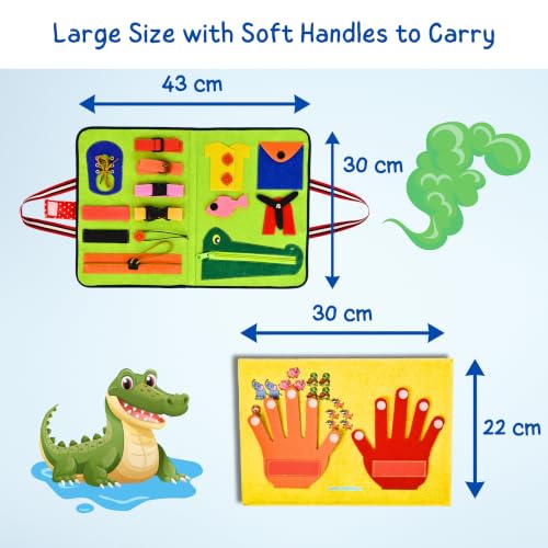 Image of Seraphina Montessori Busy Board for Toddlers 1-3 | Busy Binder Book with Numbers, Counting, Shapes, Colours | Baby Toy Gift