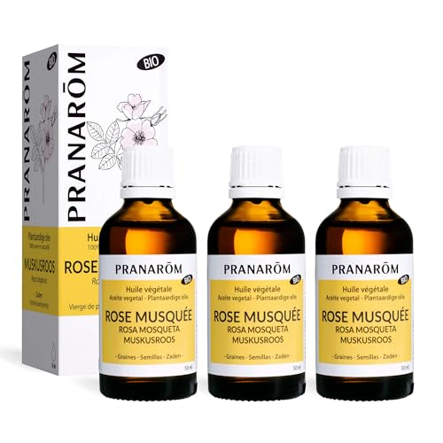 PRANAROM - Rosa Mosqueta Bio - Pack de 3 - Aceite Vegetal - Belleza De La Piel - Antiedad - Para una Piel Radiante Todos los Días - Rico En Omega 3, 6, 9-50ml