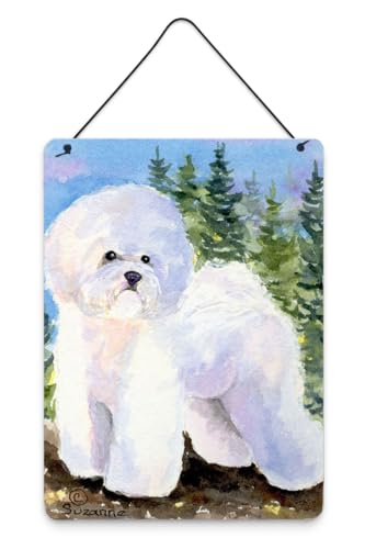 Caroline's Treasures SS8916DS1216 Bichon Frise Wall or Door Hanging Prints Aluminum Metal Sign Kitchen Wall Bar Bathroom Plaque Home Decor Front Door Plaque, 12x16, Multicolor