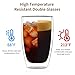 MESNEY 17oz Double Walled Glass Coffee Mugs, Insulated Clear Cappuccino Latte Glass Coffee Mugs for Home, Cafe & Restaurant, Durable Stackable Drinking Glasses