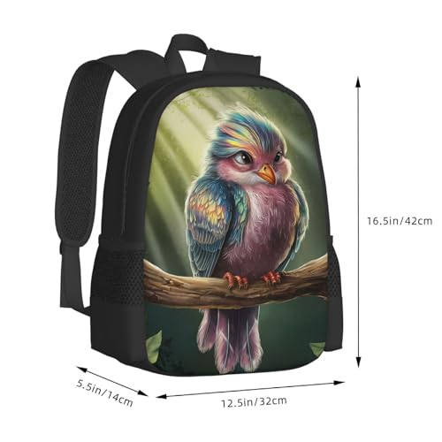 Funny Bird Backpack for Women Men, Lightweight Adjustable Black Backpack for Travel Outdoor Sports2