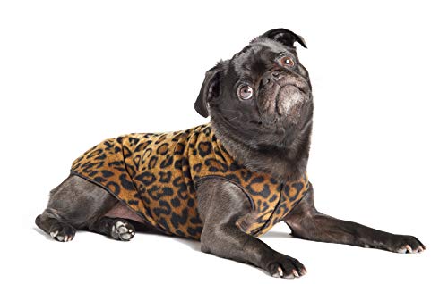 Image of Goldpaw Stretch Fleece Dog Sweater - with Spandex for 4-Way Stretch - Soft, Comfortable Dog Coat - Machine Washable - Made in the USA - Leopard - Size 6