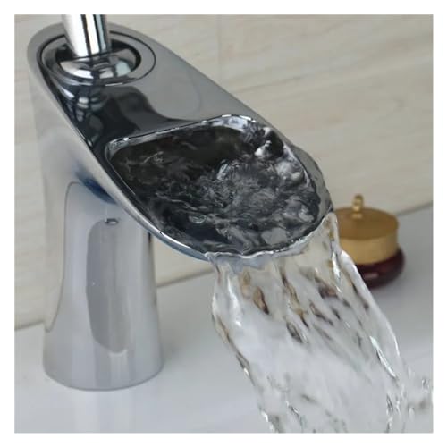 Robinet de lavabo de salle de bains avec mitigeur cascade