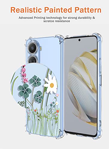 Oeurvqo HUAWEI NOVA 10SE CASE For Huawei Nova 10 Se Case Clear Floral Flower Pattern Soft Tpu Shockproof Bumper Anti-Scratch Protective Phone Cover thumb #6